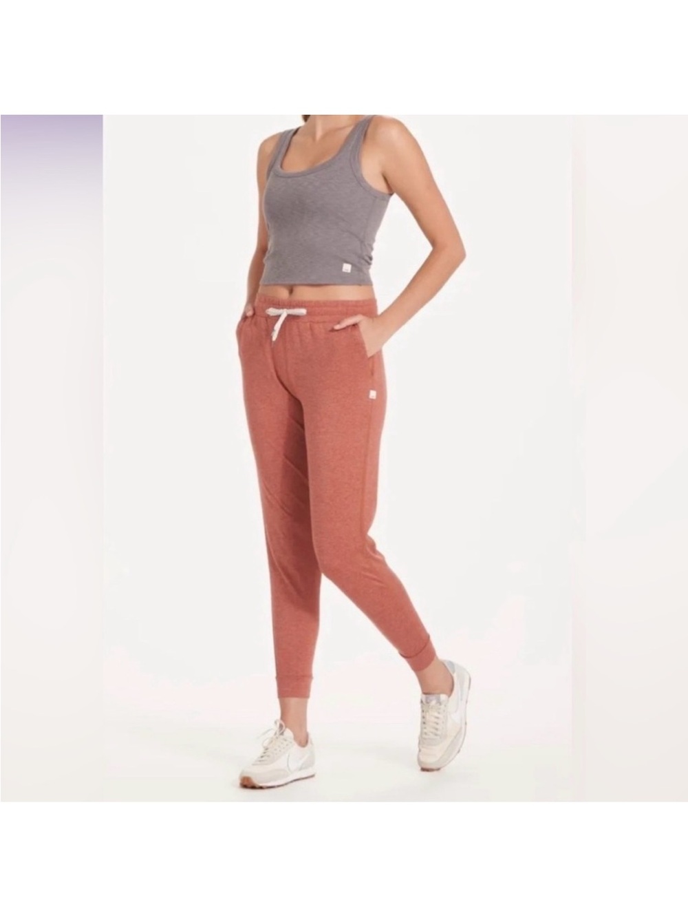 Vuori Women's Daily Legging Sweatpants Drawstring Waist Rust Brown Size Medium